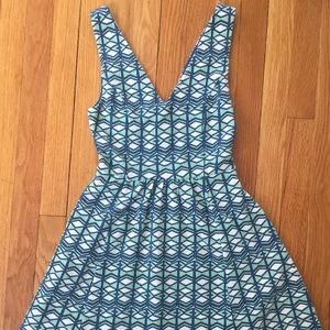 Anthropologie Maeve Textured Double-V Cutout Dress